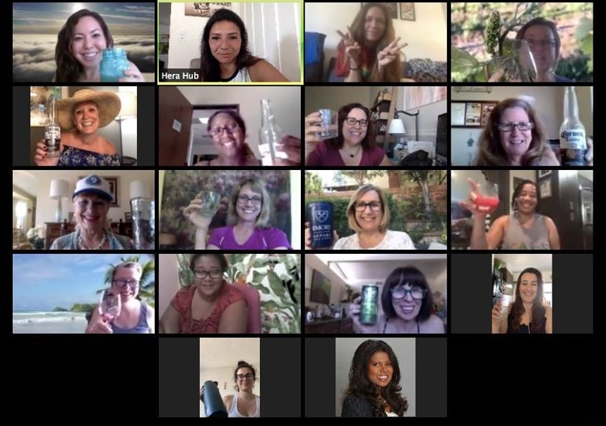 Monthly virtual social events for female entrepreneuers