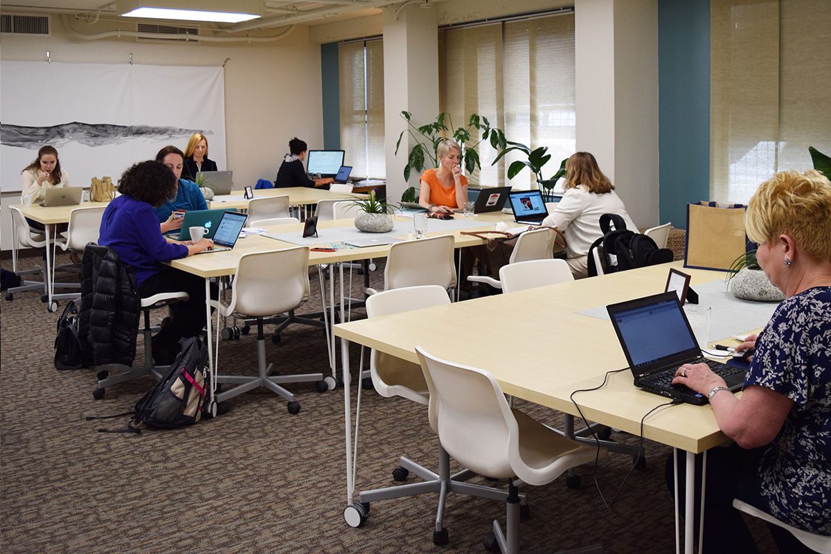 women in shared workspace, DC